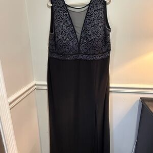 Elegant Black and Silver Evening Gown